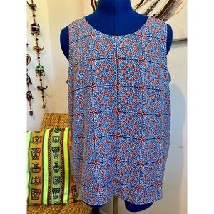 J. Crew Sleeveless Pattern Blouse